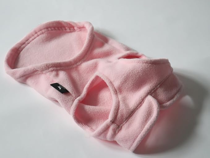 JACKO & CO - Fleece Vest Sweater with Leash Ring - Soft Lightweight Breathable for Puppies Small Medium Dogs, Kitten, Cats, Chihuahua - Warm for Fall/Autumn/Winter (Pink Lemonade, Medium 6-10lbs)