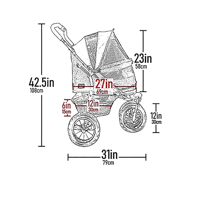 Pet Gear NO-Zip Double Pet Stroller, Zipperless Entry, for Single or Multiple Dogs/Cats, Plush Pad + Weather Cover Included, Large Gel-Filled Tires, Berry