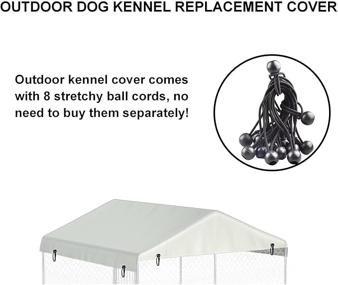 Outdoor Kennel Cover 4.2'W x 4.2'L Made of 600D Waterproof Oxford Cloth- Beige Replacement(Sold only Kennel Cover Without Frame)