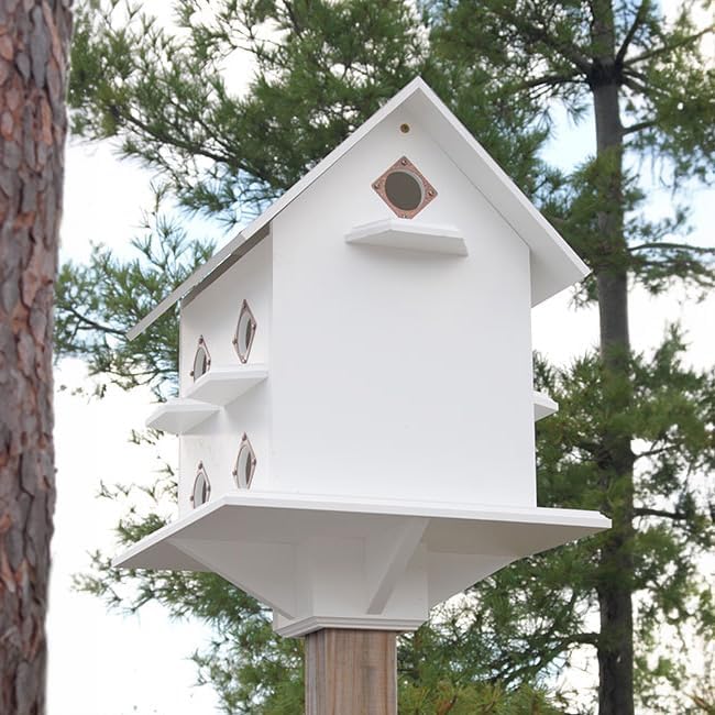 BestNest Wing & A Prayer Purple Martin Mansion Bird House - Hammered Copper Roof - Purple Martin House for Outdoors - Martin Bird Houses - Elegant Design for Gardens & Large Yards