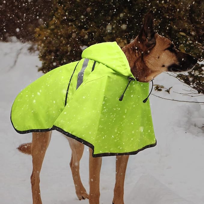 Candofly Dog Raincoat Hooded Poncho - Adjustable Waterproof Dog Rain Jacket Lightweight Reflective Dog Rain Coat Pet Slicker for Small Medium Large Dogs (Large, Green)