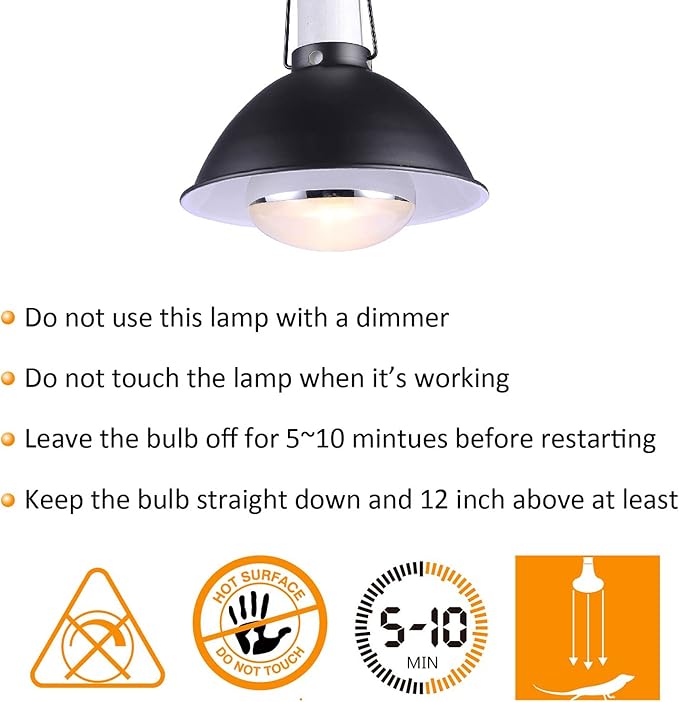 2 Pack 100W UVB UVA Reptile Light,Reptile Heat Lamp Basking Bulb for Bearded Dragon,UVB Bulb Basking Light for Reptiles…