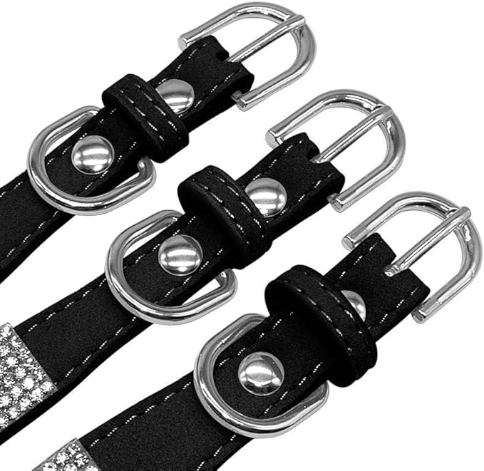 Cute Dog Collar with Bling Rhinestone, Fancy Crystal Diamond Glitter Pretty Jewel Soft Cat Collars for Small Medium Large Breed Dogs Girl Female Pet Puppy Kitten Terrier (L, Purple6)