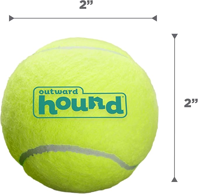 Outward Hound Squeaker Ballz 4-Pack Tennis Ball Dog Toys with Squeaker, Interactive Fetch Play for Pets Under 25 lbs, Training Balls for Indoor & Outdoor Exercise, Small, 2-inch