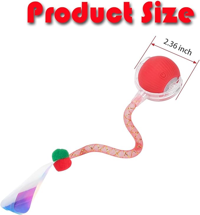 2 Packs Speed 2.0 Tail Interactive Cat Toys for Indoor Cats, Chirping & Motion Activate Cat Toy, Smart Kitten Rolling Ball Moving Ball Toys, Rechargeable Dog Cats Bal l for Enrichment Exercise