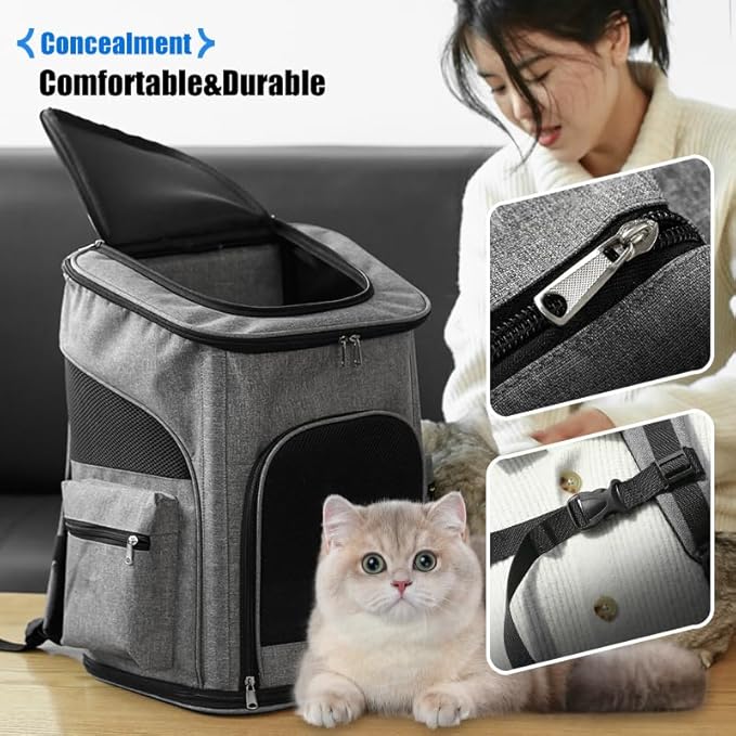 LUNATAIL Pet Carrier Backpack with Steel Frame — Privacy-Focused Travel Bag for Pets