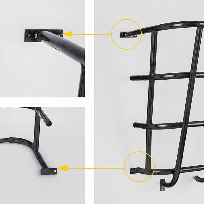 Hay Feeder Goat, 24.4 x 20.8 x 12.6 Multiple Sided Goat Hay Rack, Heavy Duty Galvanized Metal Wall Hay Rack for Sheep Horses, etc(Black)