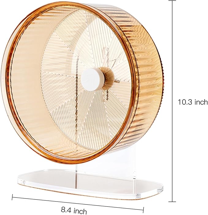 Super-Silent Hamster Exercise Wheel: Silent Spin Toys Hamster Running Wheels with Height Adjustable Stand for Hamsters Gerbils Mice Or Other Small Animals -8.5inch Yellow