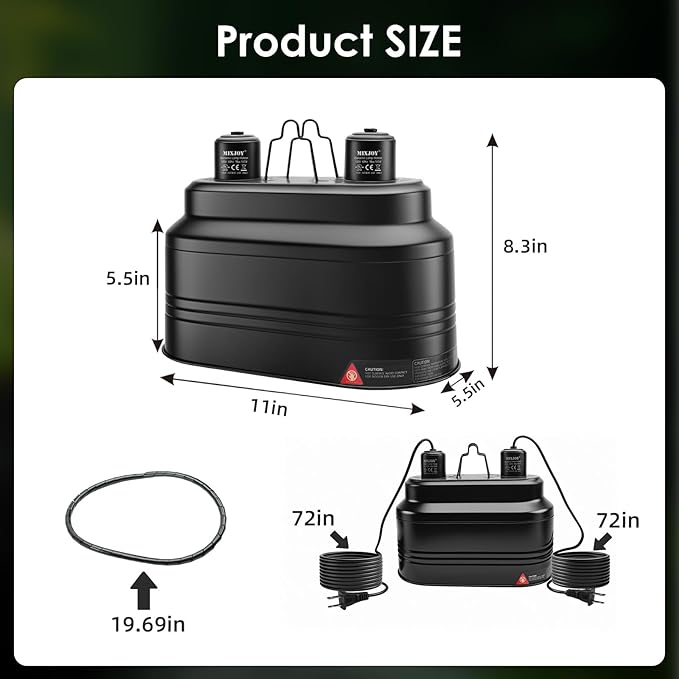 MIXJOY Dual Reptile Light Fixture, Max 160W Each Reptile Heat Lamp Fixture with Separate Switches, Fits Reptile Light/Heat Lamp/UVB Light for Lizards, Turtles, Snakes, and Amphibians
