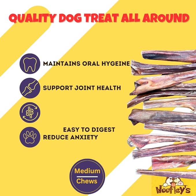 Woofley's - Esophagus Stick (1 Pound)- Gullet Sticks for Dogs - Safe Jerky Dog Chews -Easily Digestible Dog Jerky Bully Sticks