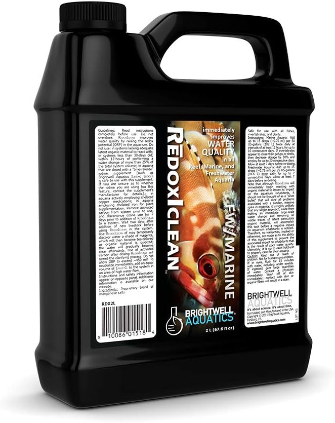 Brightwell Aquatics RedoxIclean Organic Waste Cleaner and Redox Enhancer Improves Water Clarity Filtration and Breakdown in Freshwater Marine Aquariums, 2L