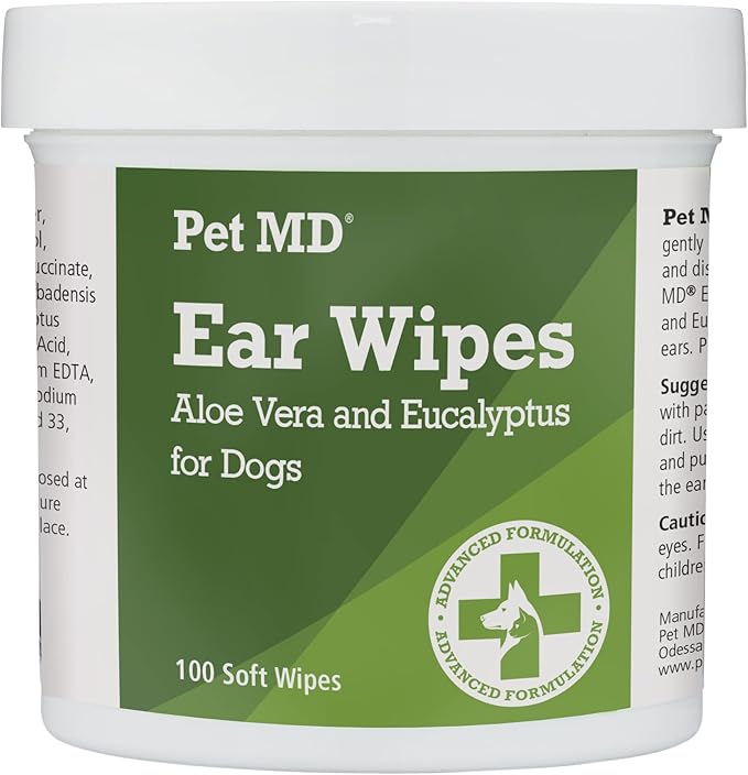 Pet MD Salmon Omega Bites & Ear Wipes & Oatmeal + Aloe Shampoo & Cucumber Melon Body Spray