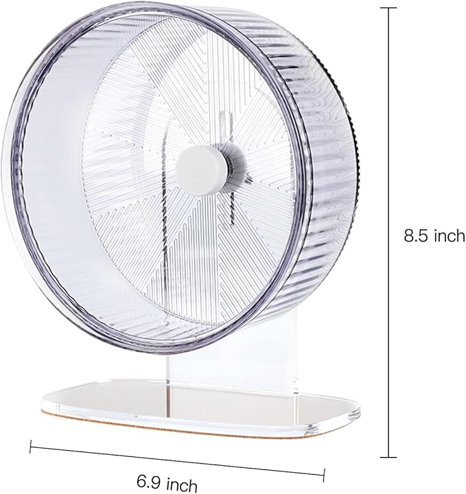 Super-Silent Hamster Exercise Wheel: Silent Spin Toys Hamster Running Wheels with Height Adjustable Stand for Hamsters Gerbils Mice Or Other Small Animals -6.5inch Purple