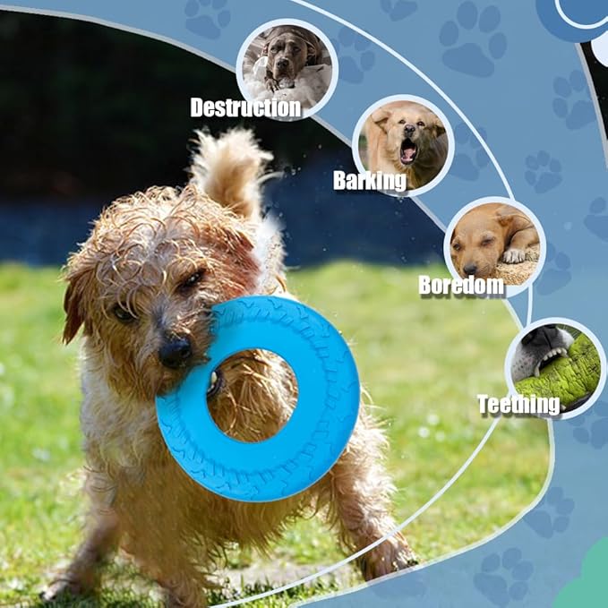 3 Pack 10 Inch Flying Disc Fetch Toy, Dog Frisbee, Interactive Flying Disc Dog Toy for Small Large Dogs