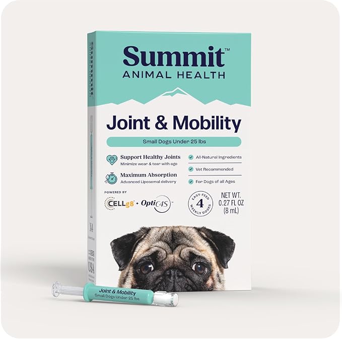 Summit Canine Joint and Mobility Supplement for Small Dogs (Previously Lift), All Natural Liquid Chondroitin with Liposomal Delivery for Arthritis, Hip & Joint Support Vitamin, (Dogs <25lbs)