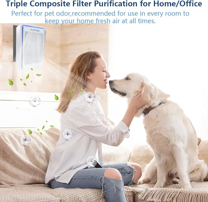 Cat Litter Deodorizer Plug In Ionizer Air Purifier, Litter Deodorizer 3 in 1 with Ionizer, HEPA Filter & Activated Carbon Block, Pet Odor Eliminator for home to Clean: Various Odors (2-Pack)