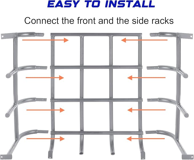 Hay Feeder Goat, 24.4 x 20.8 x 12.6 Multiple Sided Goat Hay Rack, Heavy Duty Galvanized Metal Wall Hay Rack for Sheep Horses, etc(Silver)