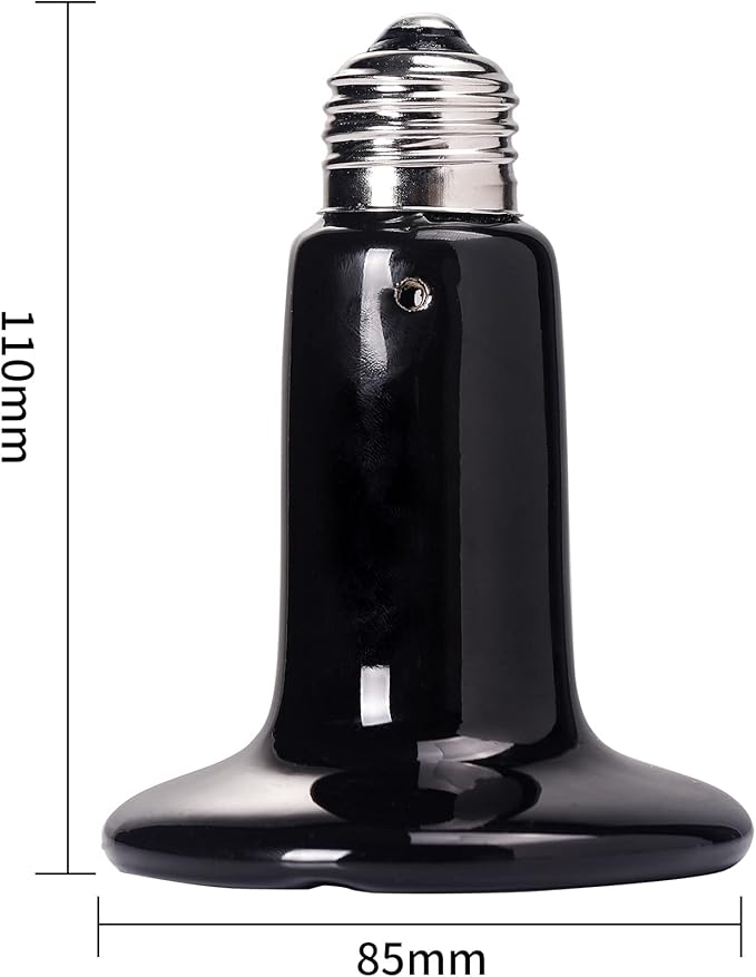 100W 2PCS Reptile Heat Lamp Black Ceramic Heat Emitter,Infrared Heater Bulb for Pet Coop Heater Chicken Lizard Turtle Brooder Aquarium Snake