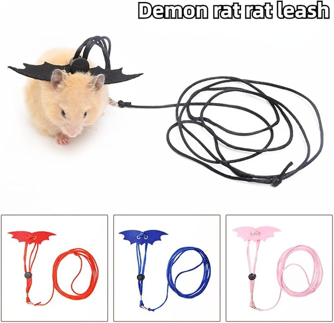 Small Animal Harness and Leash Set for Hamsters, Lizards, and Bearded Dragons - Secure, Adjustable, and Comfortable Walking Accessory (Blue)