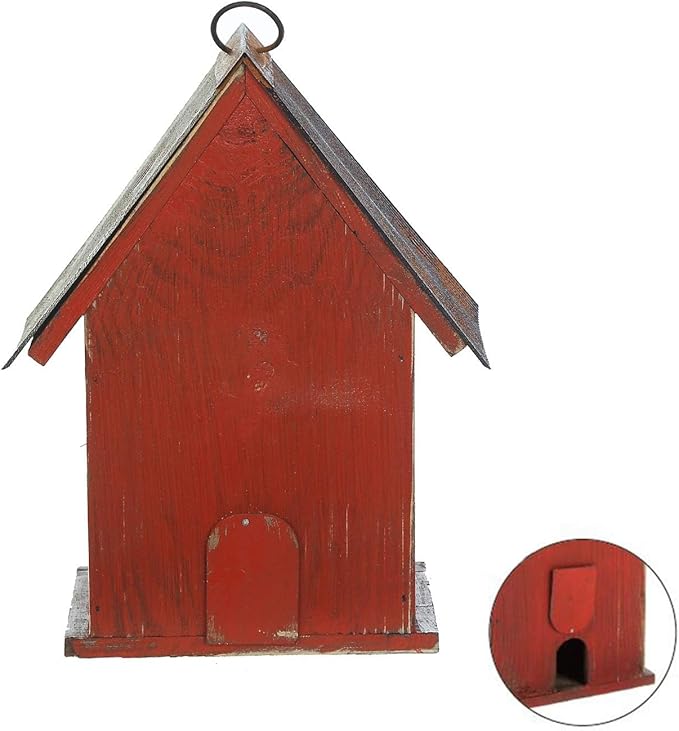 Topadorn Hanging Bird House Outdoor Garden Decorative Wooden Birdhouse