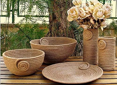 Premium Quality Natural Jute Rope 6MM (1/4 Inch 60 FT), Smell Free, Crafts, Cat Scratching, Home Decor, Biodegradable, Hemp Sisal Manila, Crafts, Decoration, Camping, PET Friendly - Handmade DIY