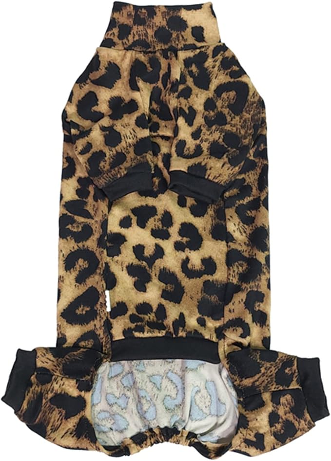 Sphynx Hairless Cat Four Leg Breathable Summer Spandex Pajamas Elastic Pet Clothes Cat Surgery Recovery Suit Vest Kitten T-Shirts Cats & Small Dogs Apparel (Leopard, L (8.8-11 lbs))
