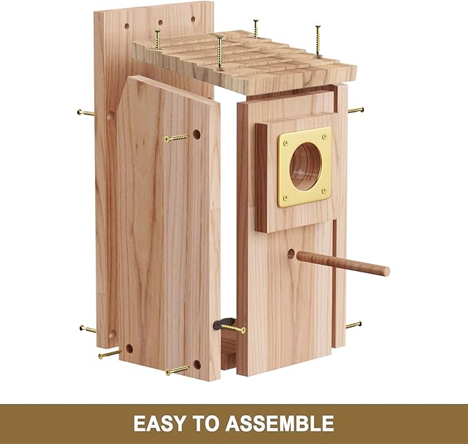 Bird Houses for Outside with Copper Guard,Thicken Wooden Bluebird House Clearance Garden Country Cottages, Nesting Box for Finch Swallow Wren Chickadee Wild Bird Supplies