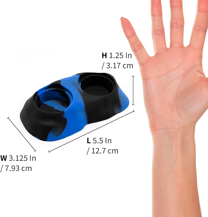 Pangea Ultimate Eco Dish, Crested Gecko Food and Water Bowl for Terrestrial Lizards, Durable Silicone Feeding Accessory for Reptile Terrariums 3.125in x 5.5in (Blue Marble)