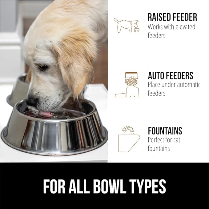 GORILLA GRIP 100% Waterproof Raised Edge BPA Free Silicone Pet Feeding Mat, Dog Cat Food Mats Contain Spills Protects Floors, Placemats for Cats and Dogs Water Bowl, Pets Accessories 23x15 White