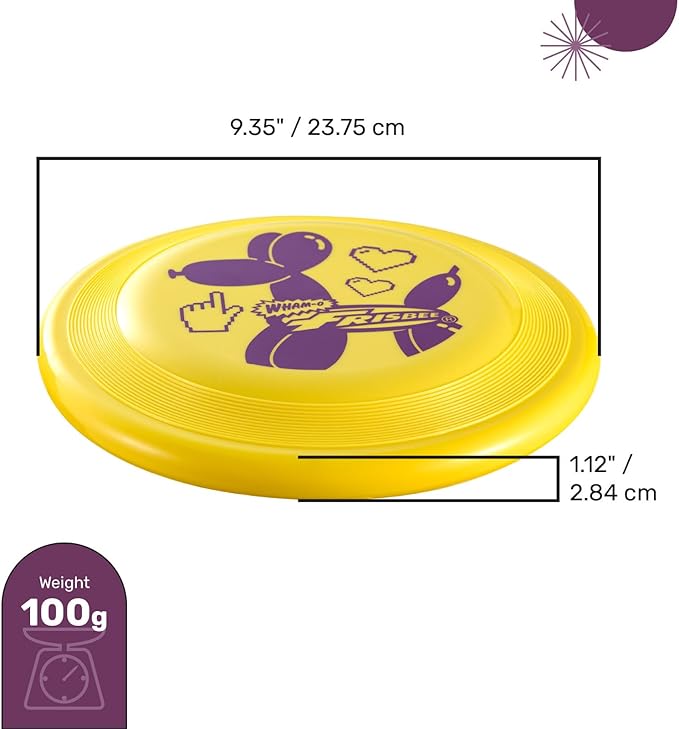 Wham-O Frisbee Fastback Flying Disc, 9.35 Inch Dog-Friendly Lightweight Toy for Professional Players Outdoor Beach Park Backyard Game - 100g