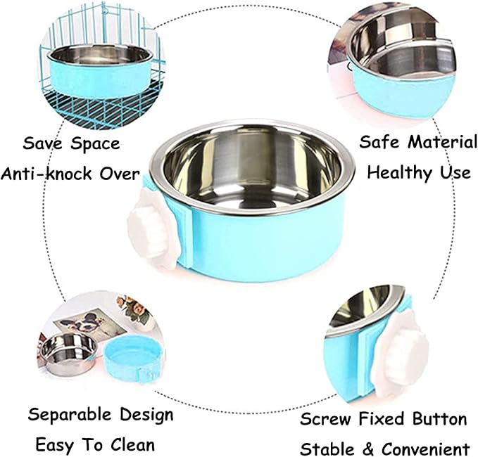 Rabbit Litter Box for Cage Bunny Corner Litter Bedding Box Small Animal Litter Pan Hanging Pet Bowls Cage Potty Trainer Pet Toilet for Rabbit Bunny Guinea Pigs Small Animals(Blue)