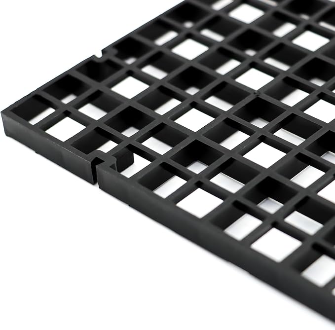 ALEGI 24 Pcs Aquarium Fish Tank Divider Plastic Egg Crate Aquarium Filter Bottom Tray Grid Isolation Board Partition Net Pane Separator (S 24pcs Black)