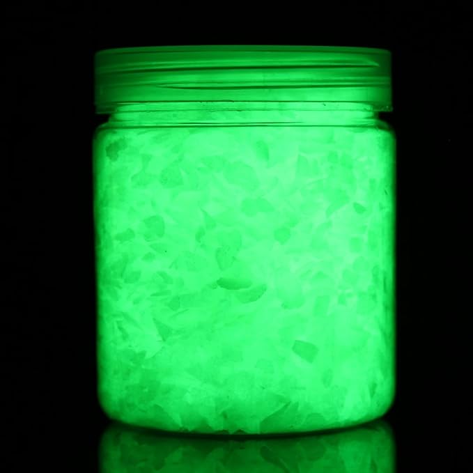 Shiny Stone Glow in The Dark Gravel Stones Rocks, Aquarium Gravel, Glow Rocks Stones,Decorative Rocks for Fish Tank Aquarium Garden Planter Landscape Decoration,280g/10oz (3-5mm, Yellow Green)