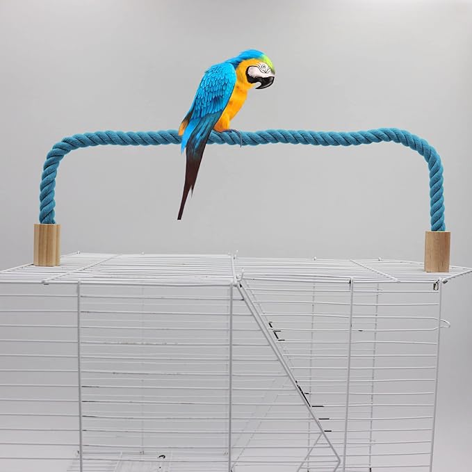 2 Pack Rope Perch, Swing, Cage Stand Pole Accessories, Climbing Toy for Parrot Parakeet Budgies Cockatiels Lovebirds (31.49"/80 cm)