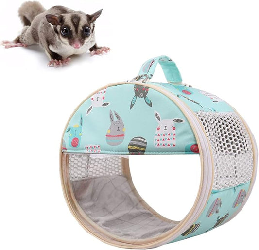 Small Pet Carrier Bag Portable Travel Carrier for Hamster Rat Baby Guinea Pig Sugar Glider Hedgehog Small Birds (M, Green)