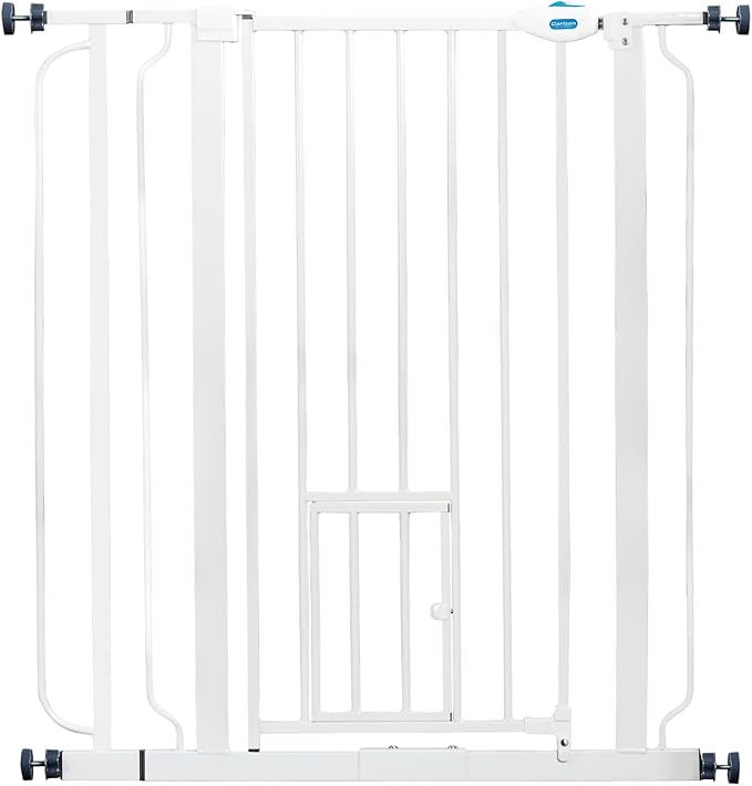 Carlson Extra Tall Walk Through Pet Gate with Small Pet Door, Includes 4-Inch Extension Kit, 4 Pack Pressure Mount Kit and 4 Pack Wall Mount Kit