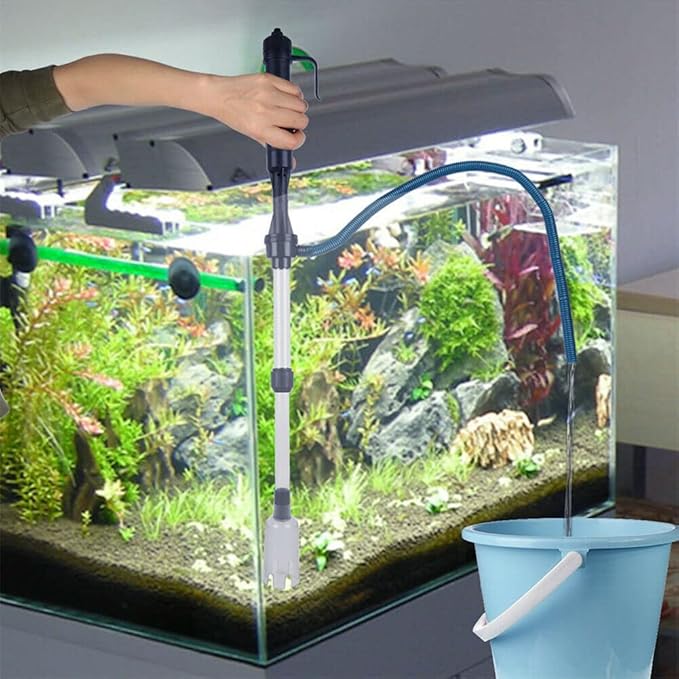Gigicloud Fish Tank Cleaner Electric Aquarium Vacuum Gravel Cleaner Multifunction Automatic Fish Tank Cleaning Tools for Aquarium Water Changer Wash Sand Water Filter and Water Circulation