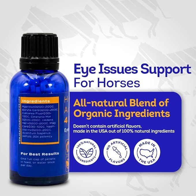 HA4E - Horse Eye Health Support - Maintains Normal Mineral Levels for Healthy Eyes - Highly Effective, Natural Homeopathic Supplement - 300 Tablets