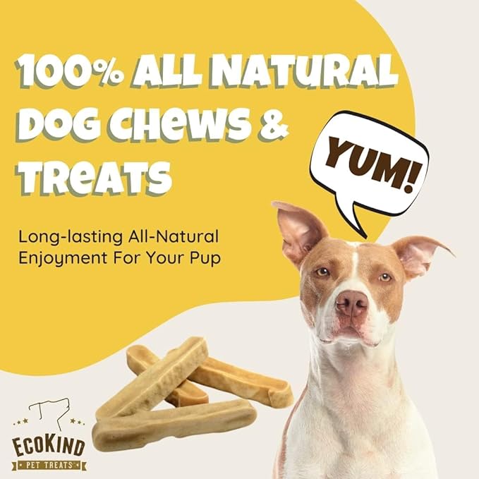 EcoKind Premium Gold Yak Cheese Himalayan Dog Chews, Dog Treats Large Breed, All Natural, High Protein Dog Chew, Bacon, Large - 5 Chews