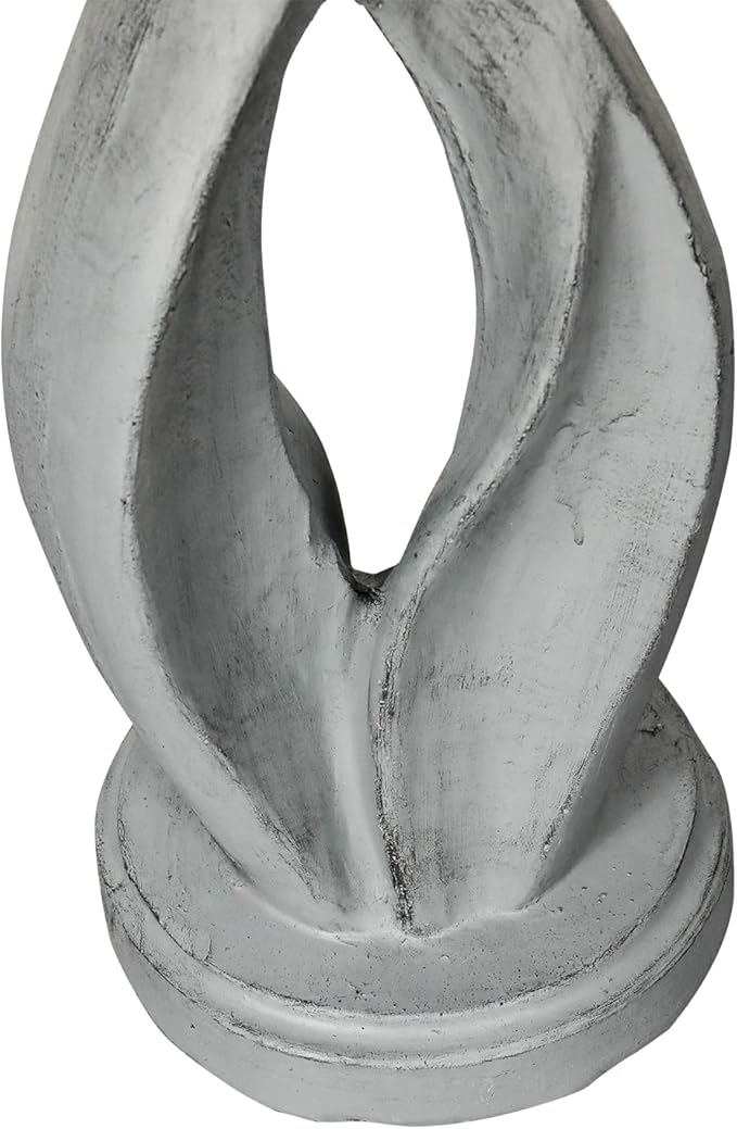 SunJet 21.8inch High Concrete Bird Bath, Freestanding Birdbaths & Birdfeeder - Stylish Outdoor Bird Baths Feeding Bowl for Outdoors Garden Patio Yard Lawn Decor