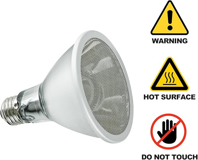 REPTI ZOO Reptile Basking Heat Lamp Bulb, 100W Splashproof Energy Saving Deep Heater Non-Luminous Carbon Infrared Heat Bulb for Reptile Amphibians