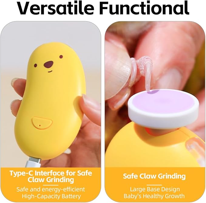 MANON ROSA Bird Nail Grinder, Bird Beak Grinder- Safe and Quiet Bird Nail Care Tool, Complete Grooming Kit for Parrots Conures Cockatiels Finches Parakeets, Premium Beak Maintenance (Yellow)