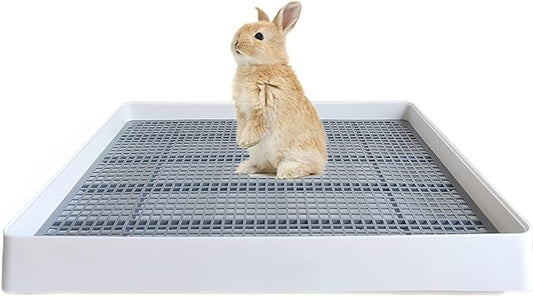 PODOO Rabbit Large Litter Box, Guinea Pig Training Pan Cage with Toilet Tray, Ideal for Rats, Ferret, Bunny Small and Medium Animals (Large)