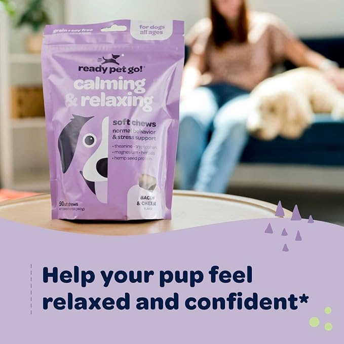 Calming Chews for Dogs | Herbal Dog Calming Chews for Anxiety from Normal and Occasional Stressors Including Separation Storms Grooming & Travel | NASC Certified & Made in The USA | 90 Count