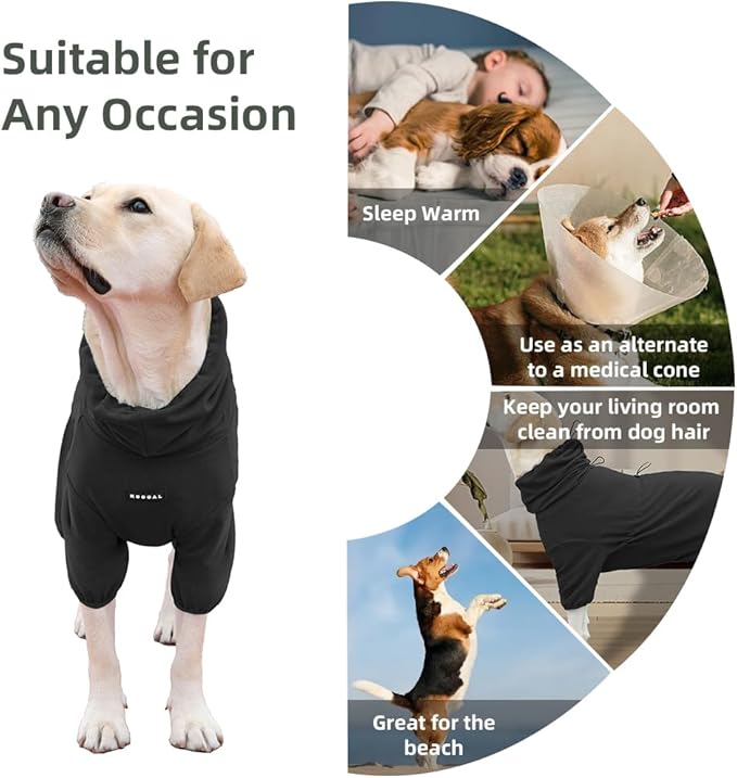 Dog Pajamas for Large Dogs,Extra Large Stretch, Suitable for Adult, Medium-Sized Dogs, Large Pet Jumpsuit Four-Legged Dog Clothes, Pet Clothing. (Black, 7XL)