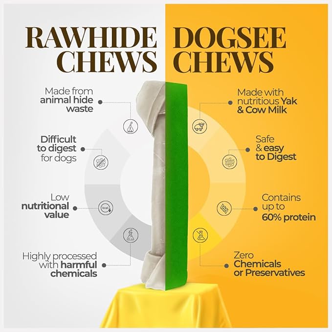 Dogsee Mint Flavor Himalayan Yak Chews for Dogs (Medium - 4 Bars) | Aid Digestion | Dog Chews for Teeth Cleaning | Odorless Dog Treats | Rawhide Free | Long Lasting