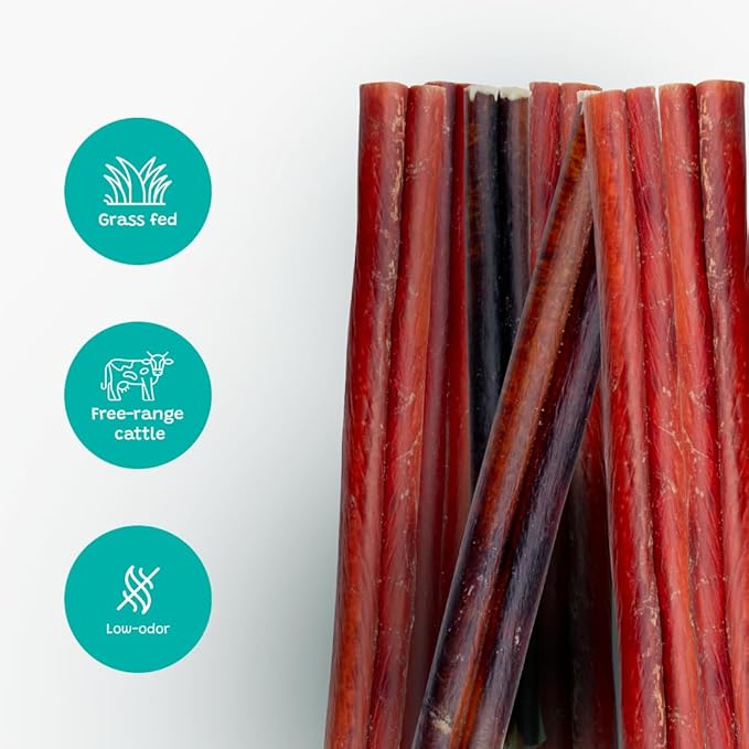6-7" (8 oz - 227g) Bully Sticks for Dogs - Natural Single Ingredient Dog Treats for Small/Medium/Large Dogs - Long-Lasting Dog Chews - Promotes Dental Health - Premium Bully Sticks