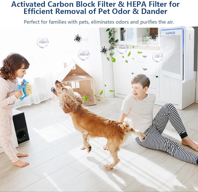 Cat Litter Deodorizer Plug In Ionizer Air Purifier, Litter Deodorizer 3 in 1 with Ionizer, HEPA Filter & Activated Carbon Block, Pet Odor Eliminator for home to Clean: Various Odors (2-Pack)