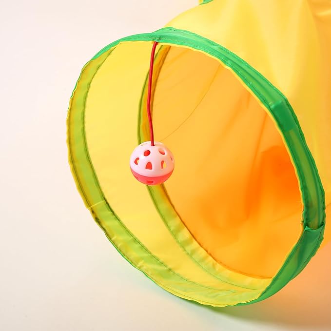 Pet Cat Tunnel, 5 Way Tunnels for Indoor Cats, Collapsible Pet Tunnel for Kitten, Puppy, Rabbit, 25cm-Wide Tunnels, Durable & Breathable, with Peek Hole Toy Ball