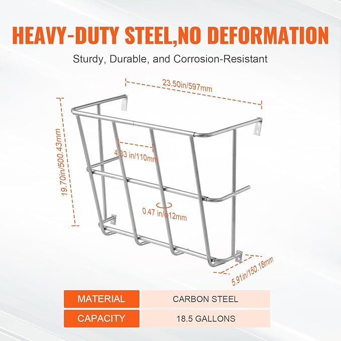 VEVOR Livestock Feeder, 18.5 Gallons Large Capacity, Heavy-Duty Steel Goat Hay Rack, 24.4" Long Wall Mounted Horse Hay Holder, Multiple Sided Feeding Rack for Sheep Farm Livestock Indoor Outdoor
